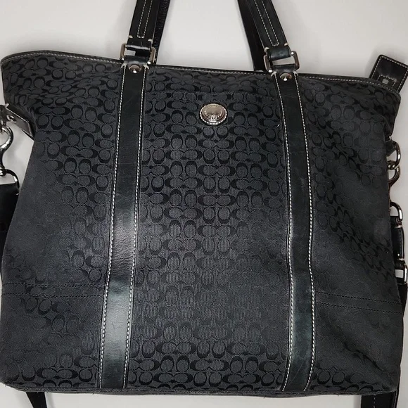 Coach Black Signature Canvas Tote Bag - Picture 1 of 6
